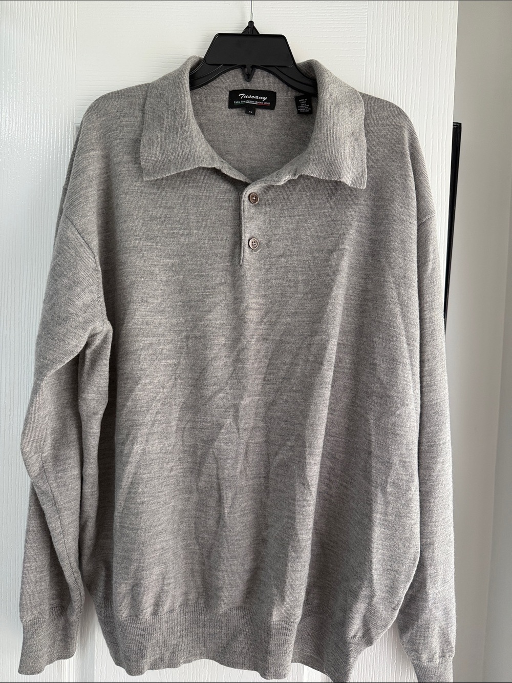 Tuscany Gray V-Neck Polo Sweater